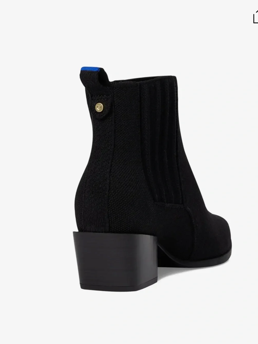 Rothy’s Western Black Women's Knit Block Heel Ankle Boots